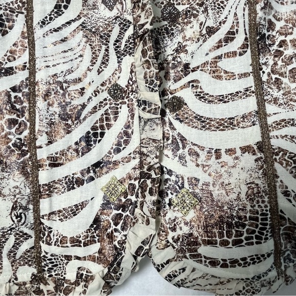 Chico's animal print linen blend size 2 overshirt - Picture 12 of 13